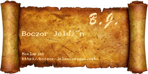Boczor Jolán névjegykártya